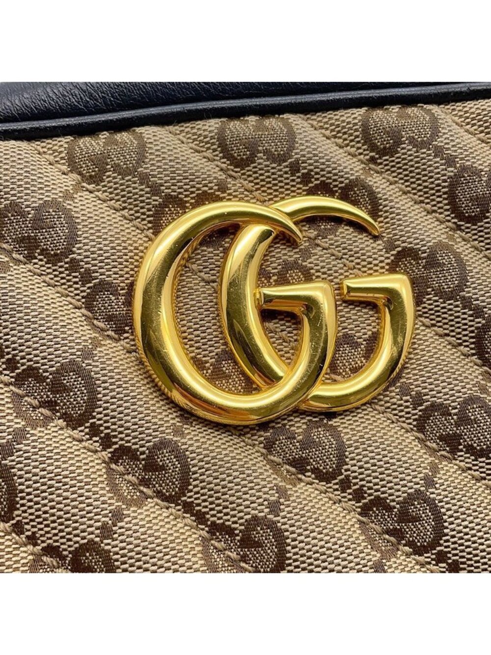 Gucci Shoulder Bag GG Marmont Canvas Leather Black - Picture 6 of 10